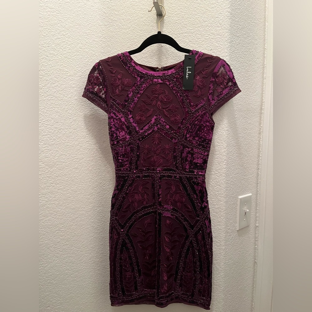 Lulus purple sequin dress